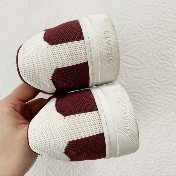 GREATS Men's Royale Knit Sneaker, Maroon - Picture 4 of 8